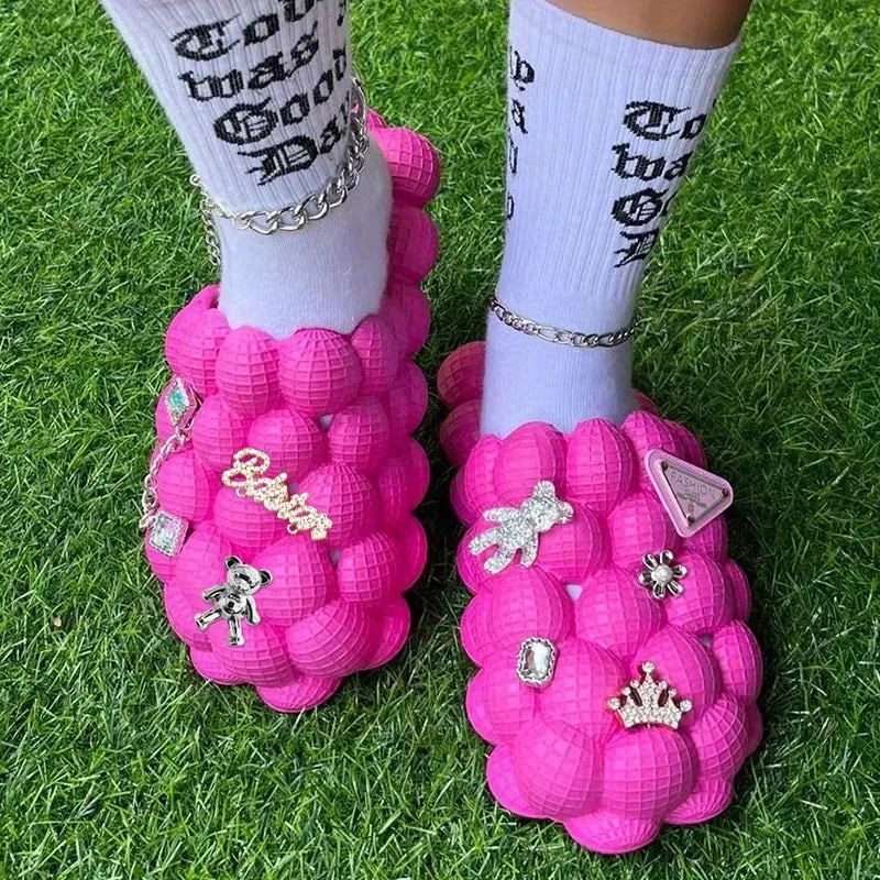 Women's Fashionable Bubble Slippers With Charm