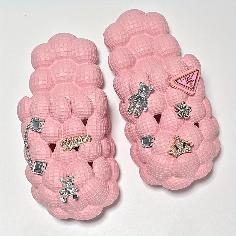 Women's Fashionable Bubble Slippers With Charm