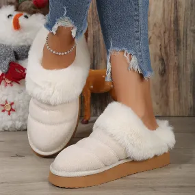 Women’s Fleece-Lined Platform Slippers