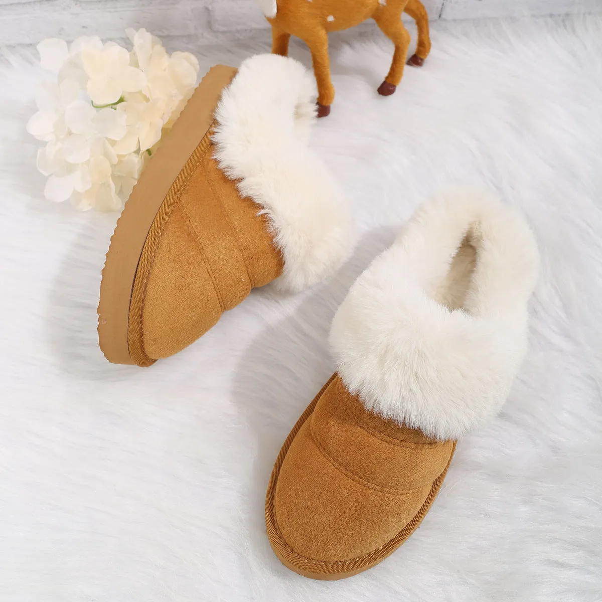 Women’s Fleece-Lined Platform Slippers