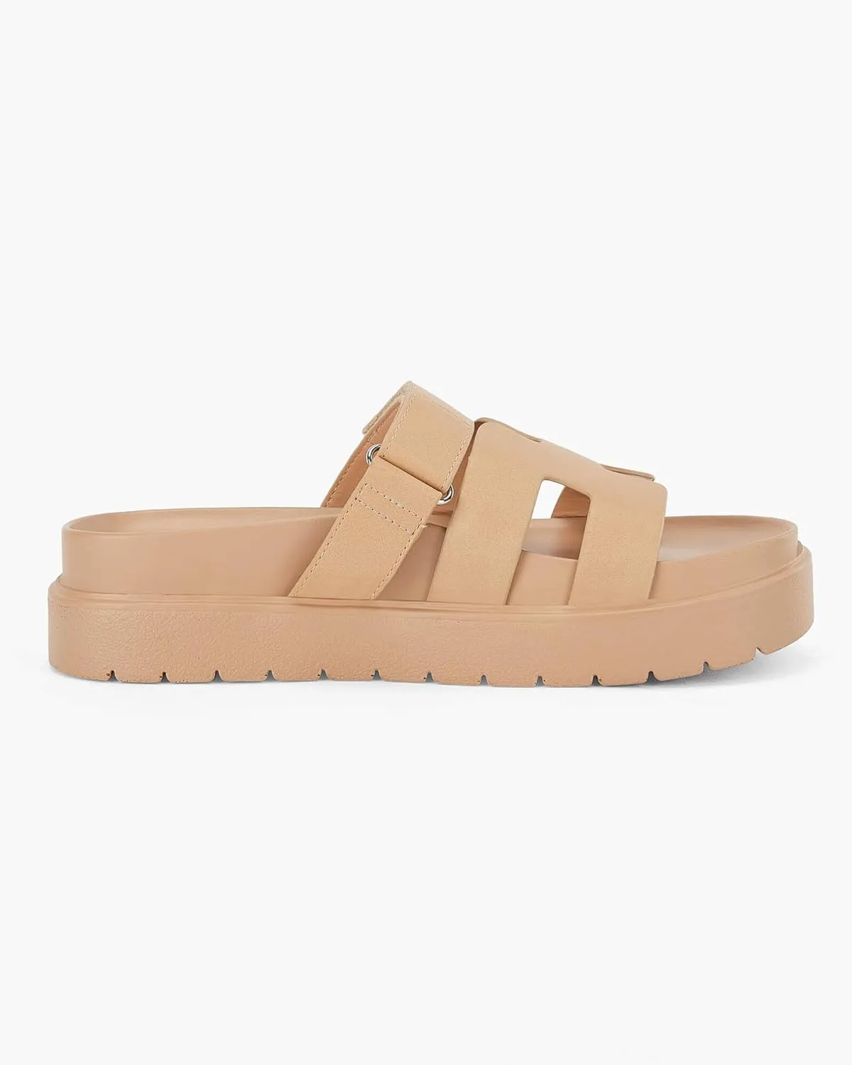 Women's Platform Slide Sandals Slip on Thick Sole Open Toe Non Slip Velcro Summer Flats Shoes