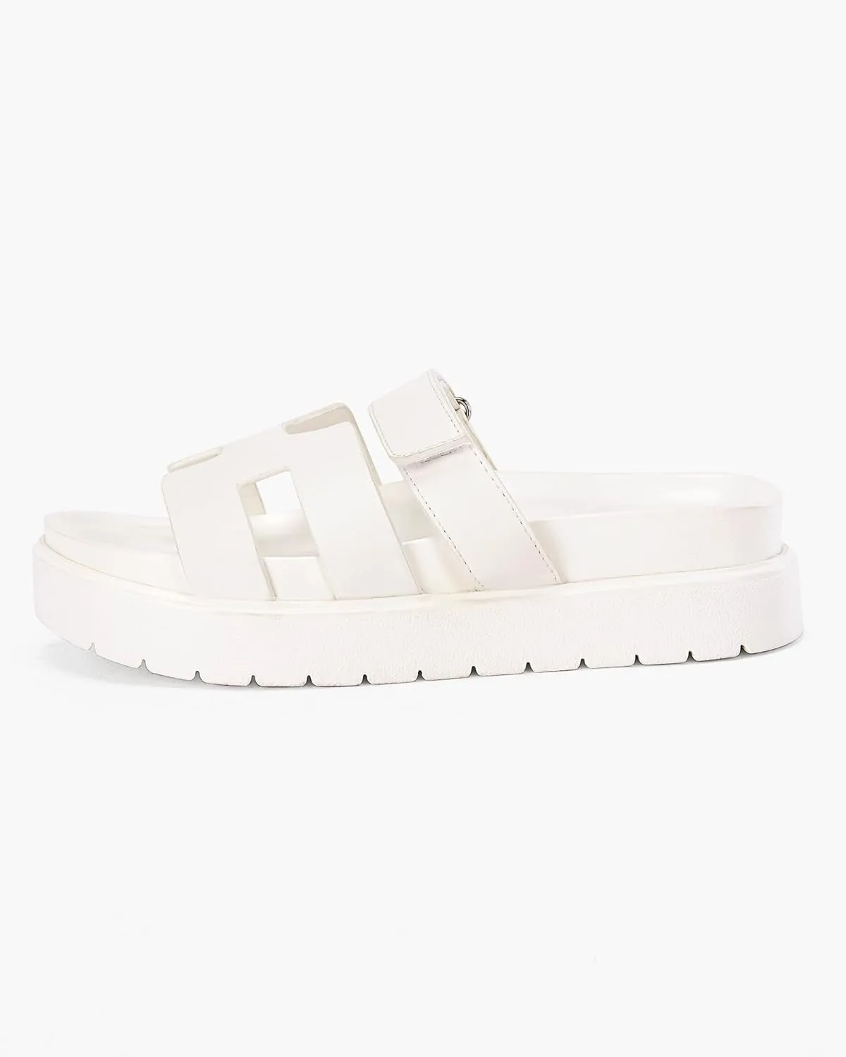 Women's Platform Slide Sandals Slip on Thick Sole Open Toe Non Slip Velcro Summer Flats Shoes