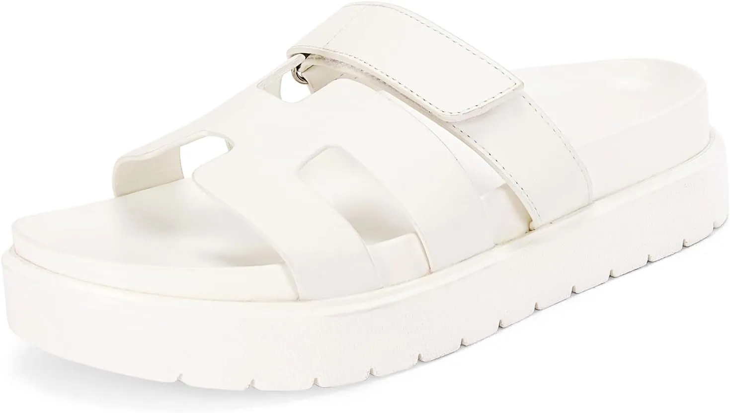 Women's Platform Slide Sandals Slip on Thick Sole Open Toe Non Slip Velcro Summer Flats Shoes