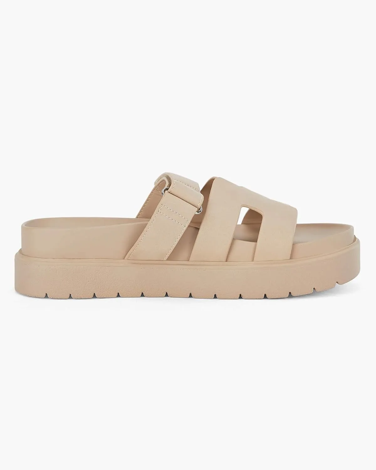 Women's Platform Slide Sandals Slip on Thick Sole Open Toe Non Slip Velcro Summer Flats Shoes