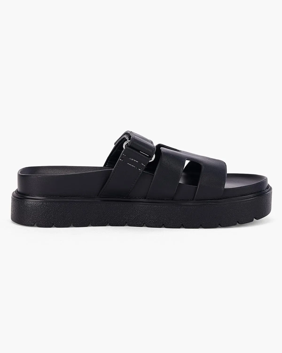 Women's Platform Slide Sandals Slip on Thick Sole Open Toe Non Slip Velcro Summer Flats Shoes