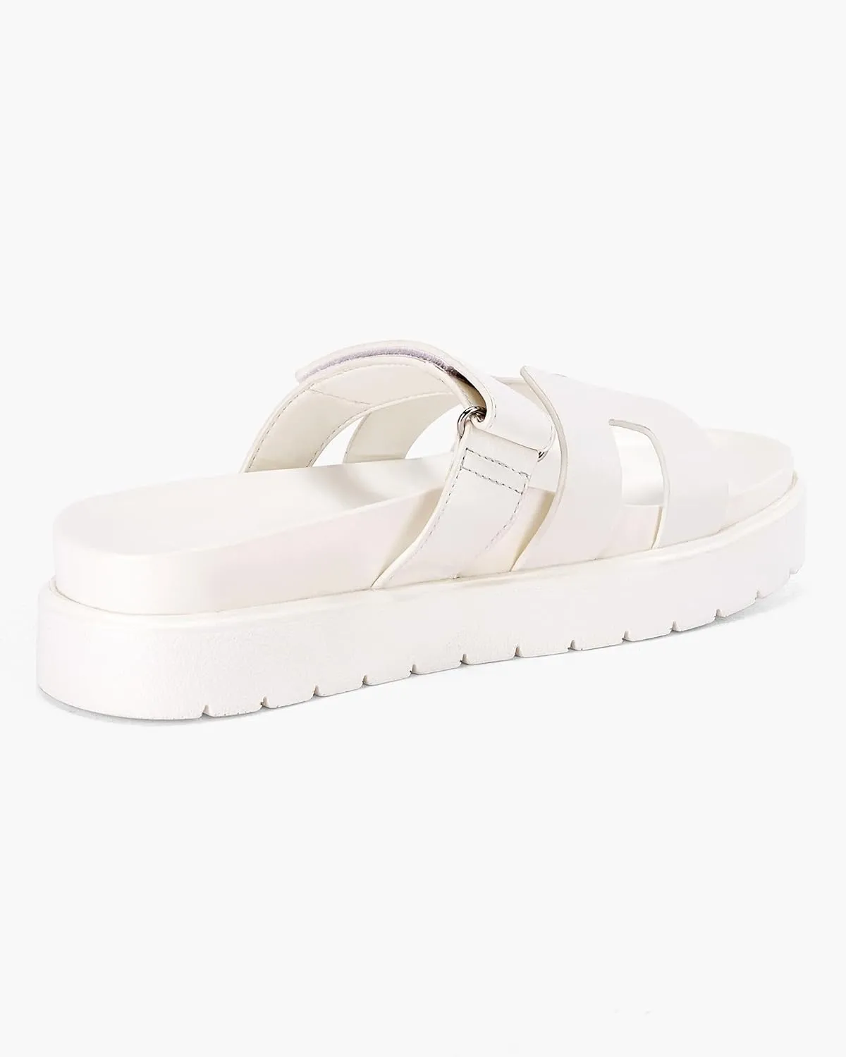 Women's Platform Slide Sandals Slip on Thick Sole Open Toe Non Slip Velcro Summer Flats Shoes