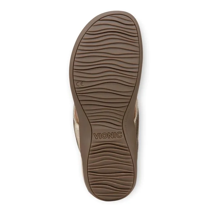 Womens Vionic Bella Toe Post Sandal in Gold