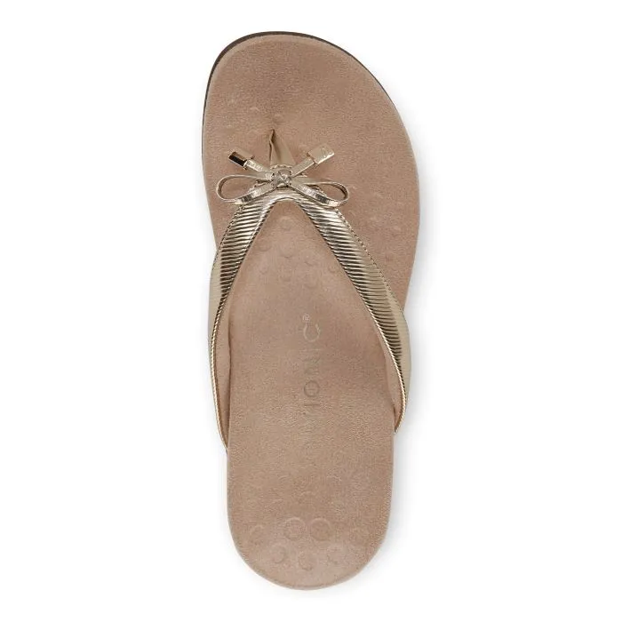 Womens Vionic Bella Toe Post Sandal in Gold