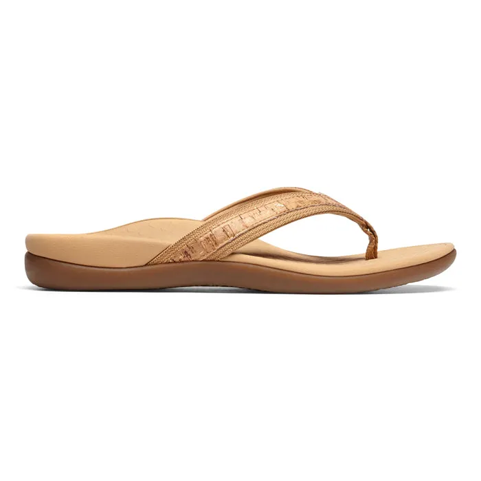 Womens Vionic Tide II Toe Post Sandal Gold Cork