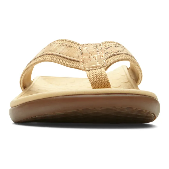 Womens Vionic Tide II Toe Post Sandal Gold Cork