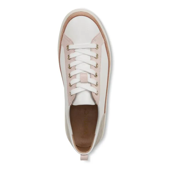 Womens Vionic Winny Lace Up Sneaker in White/Gold