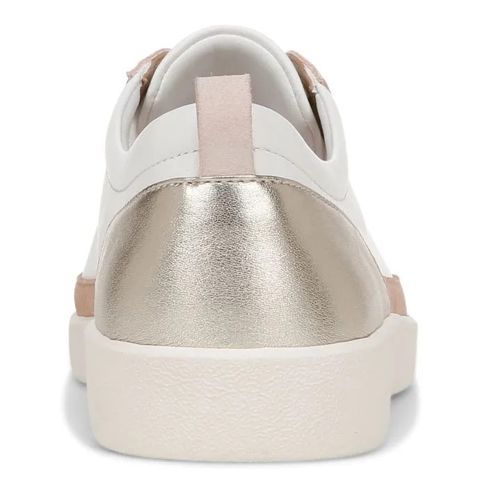 Womens Vionic Winny Lace Up Sneaker in White/Gold
